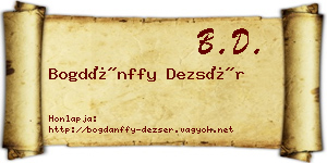 Bogdánffy Dezsér névjegykártya